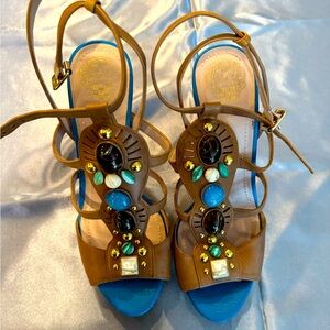 Vince Camuto size 8 embellished, leather, stiletto’s